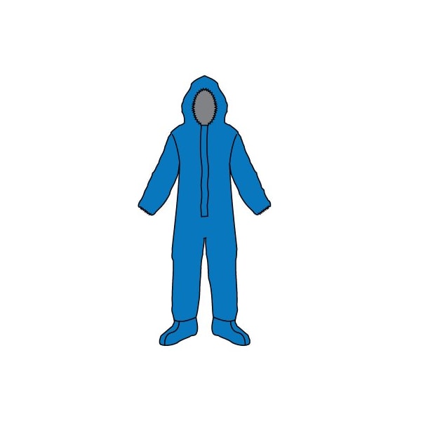 Disposable Coveralls, 2XL/3XL, Blue, 12 PK